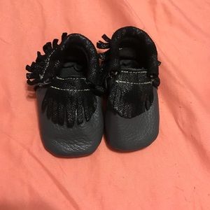 First Steps glitter fringe moccasin